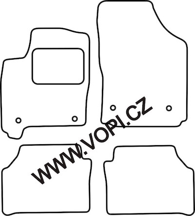 Přesné gumové koberce béžové / šedé Opel Meriva 2004